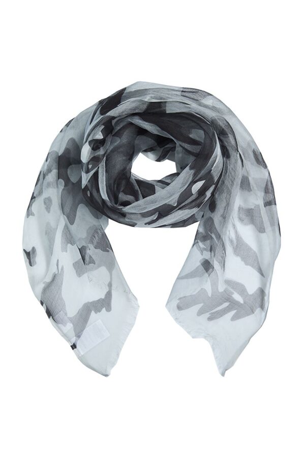 Scarf Shadow Print Opal Grey Double Layer