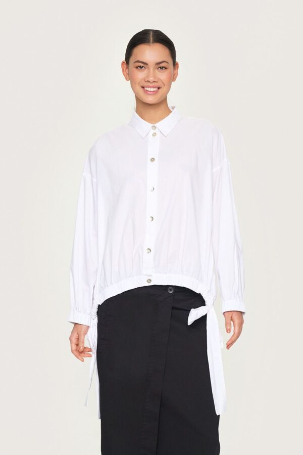 Blouse strikband Core Cotton White