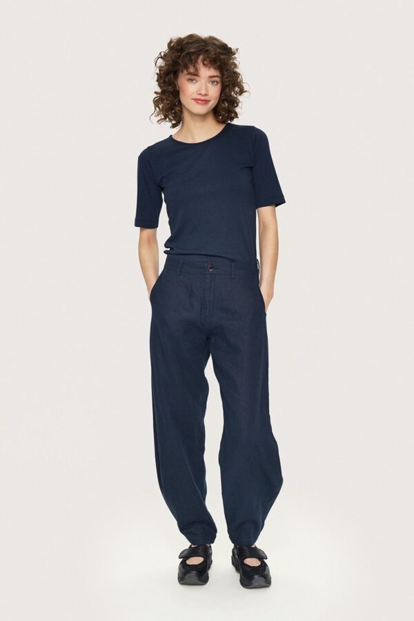 Broek Lazy Linen Dark Midnight