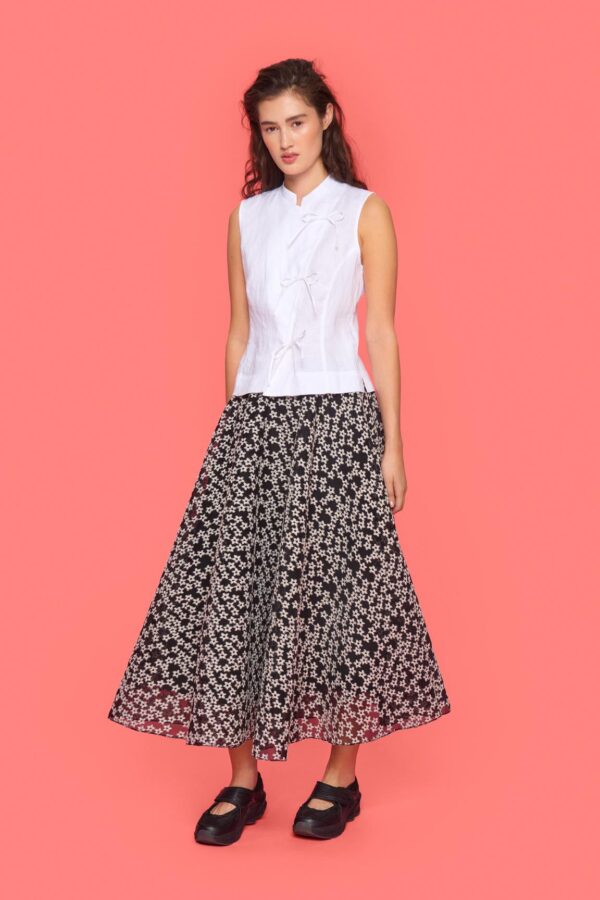 Mouwloze blouse airy Linen White - Afbeelding 3
