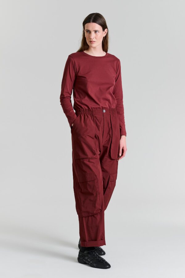 Broek met zakken Fukkura Maroon