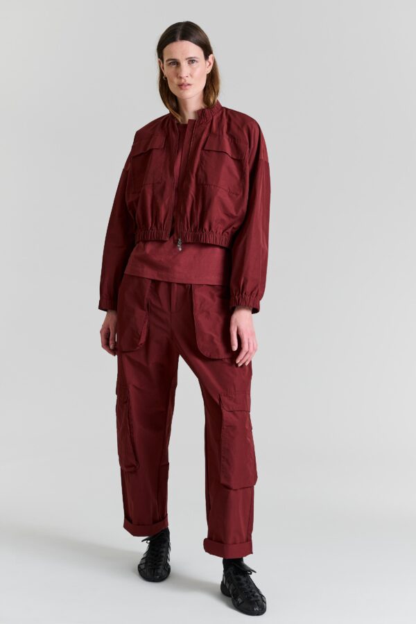 Broek met zakken Fukkura Maroon - Afbeelding 2
