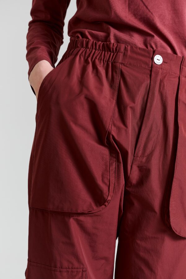 Broek met zakken Fukkura Maroon - Afbeelding 4