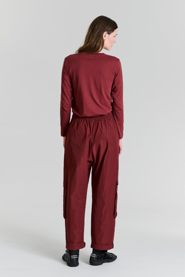 Broek met zakken Fukkura Maroon - Afbeelding 3