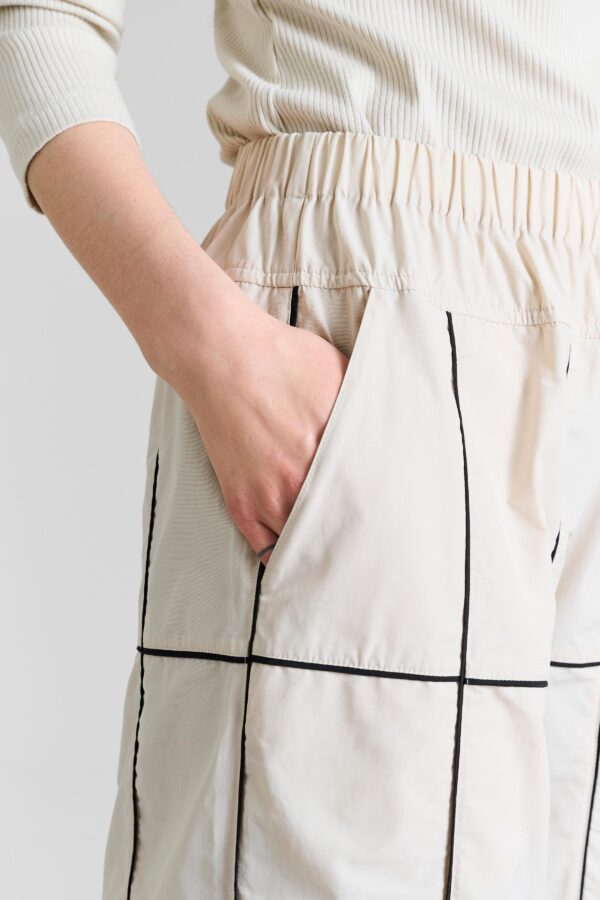 Broek met plooien Ivory/Black Biesse - Afbeelding 3