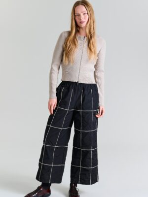 Broek met plooien Black/Ivory Biesse
