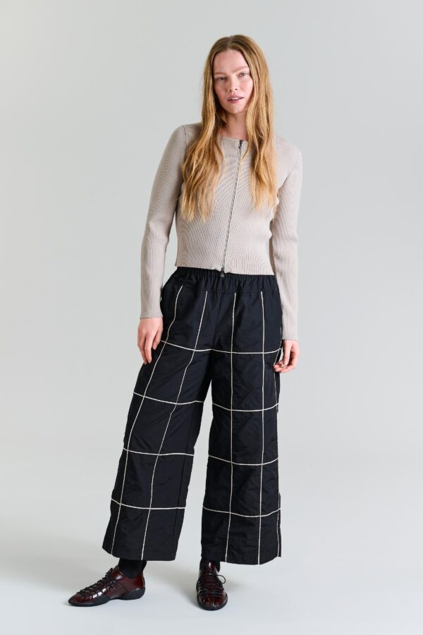 Broek met plooien Black/Ivory Biesse