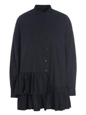 Shirt Met Ruches Core Cotton Black