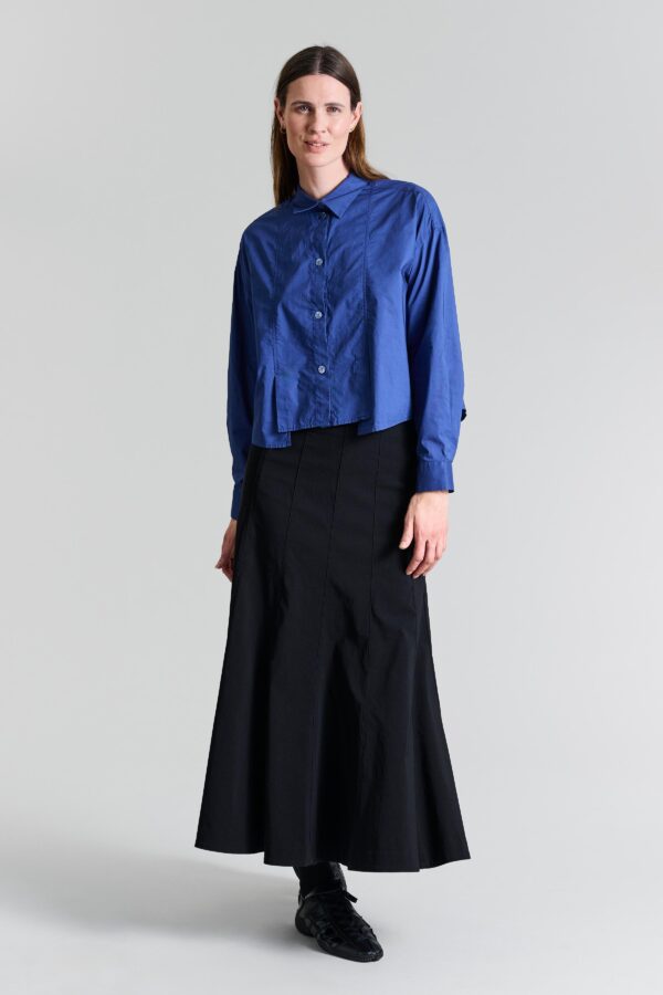 Shirt Met Plooien Core Cotton Twilight Bleu - Afbeelding 4