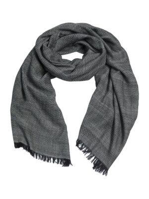 Sjaal Herringbone Black/Lilly White