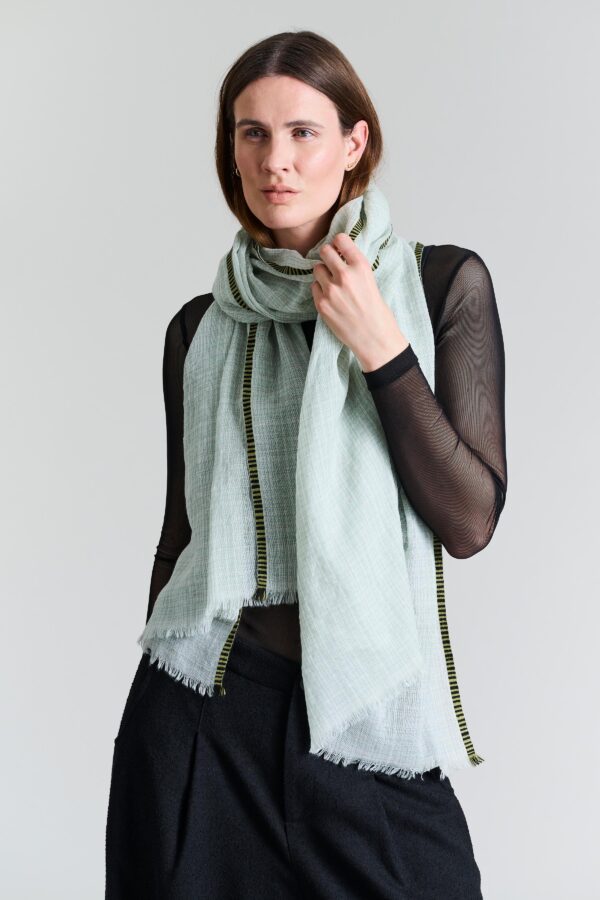 Sjaal Irregular Check Green Jade/Sage Green Check