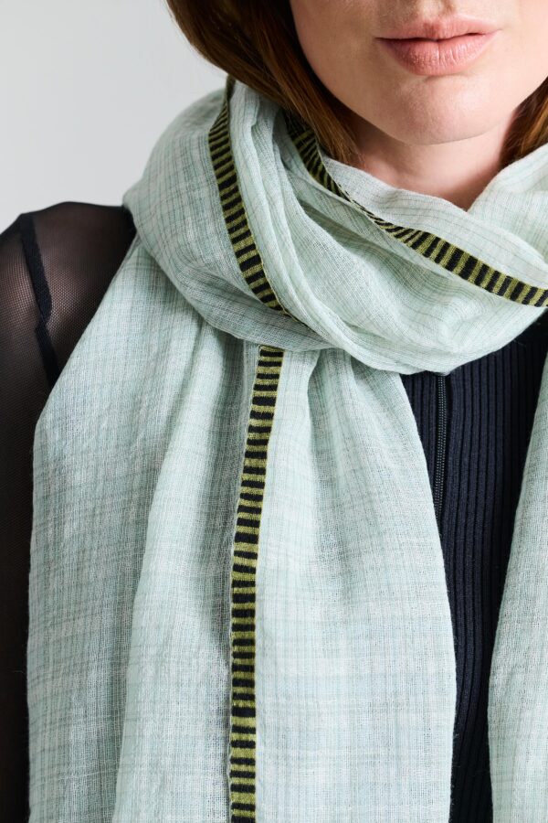 Sjaal Irregular Check Green Jade/Sage Green Check - Afbeelding 2