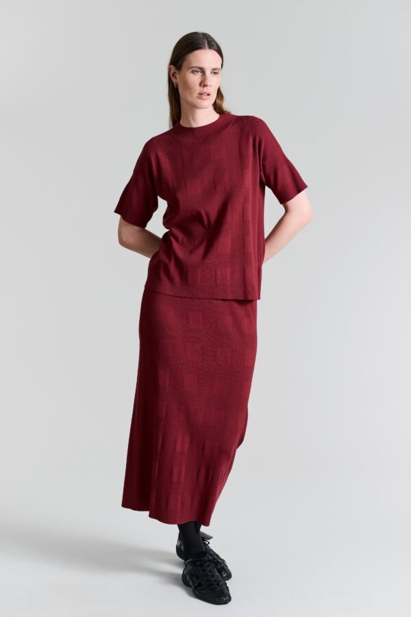 Bloes Korte Mouwen Saku Maroon - Afbeelding 2