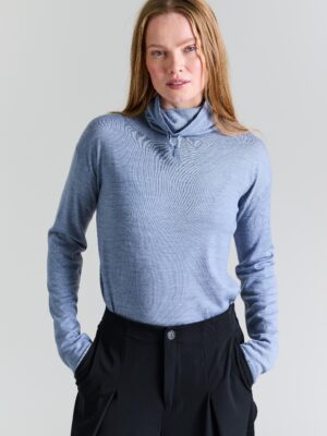 Blouse Hoge Hals Nisu Steel Blue