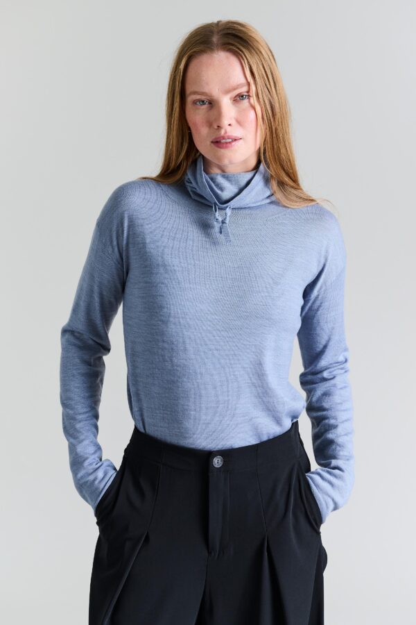 Blouse Hoge Hals Nisu Steel Blue