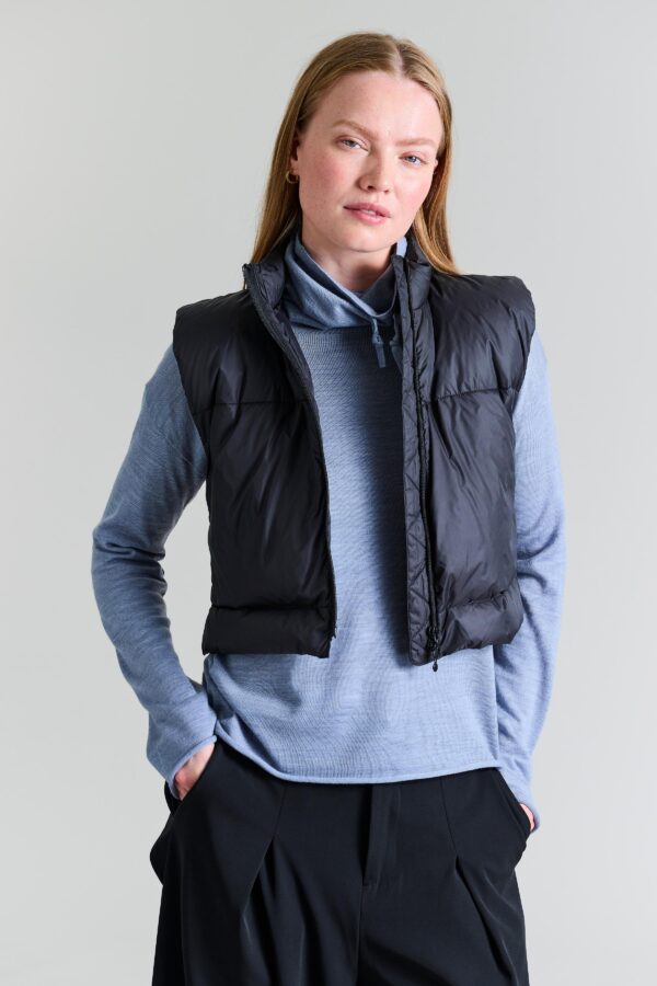 Vest Kort Feather Down Black