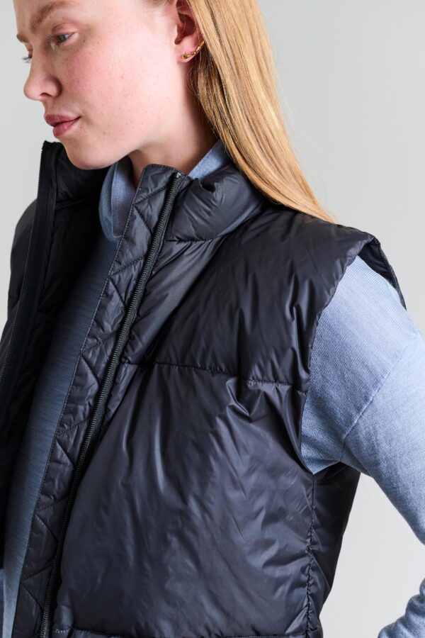 Vest Kort Feather Down Black - Afbeelding 4