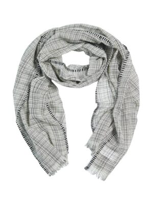 Sjaal Irregular Check Black/Lily White Check