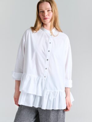 Shirt Met Ruches Core Cotton White