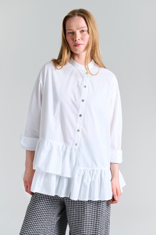 Shirt Met Ruches Core Cotton White