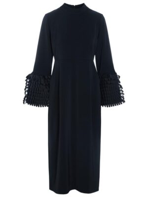 14911 Dress with Ruffles Sakura Stretch Black