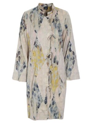 14931 FSC Dress with collar Kuhaki Harlequin Feathers