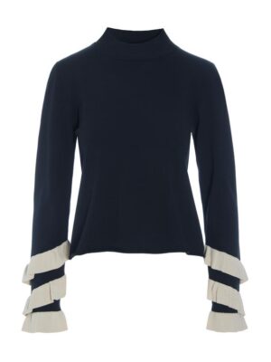 14940 Ruffles Blouse Saku Black/Ivory Twist