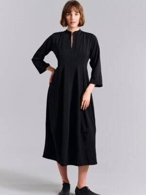 14909 Jurk met Kraag Sakura Stretch Black
