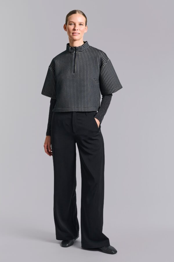 14966 Anorak Blouse Scuba Tiles Black/Ivory - Afbeelding 4