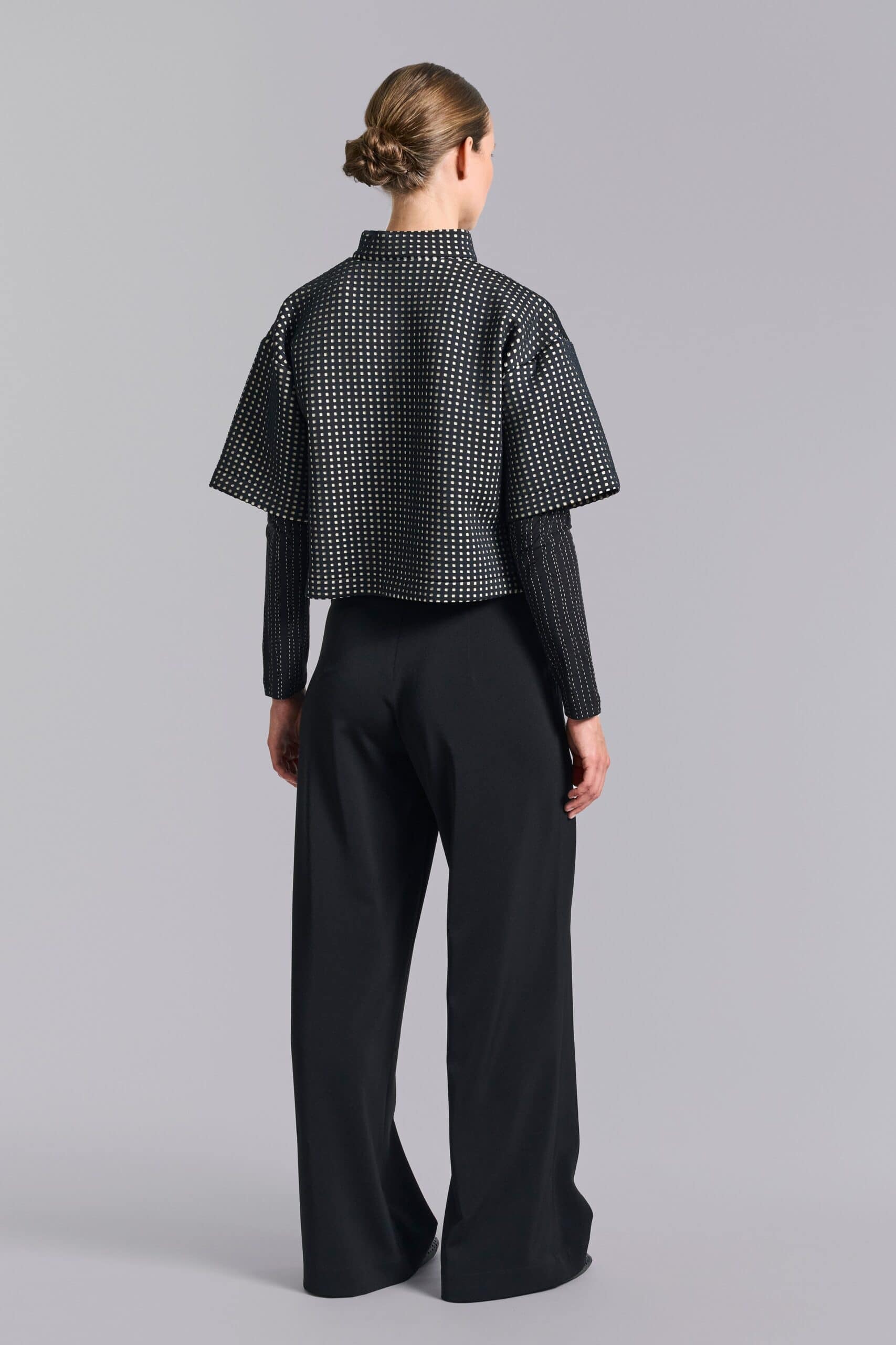 14966 Anorak Blouse Scuba Tiles Black/Ivory - Afbeelding 3