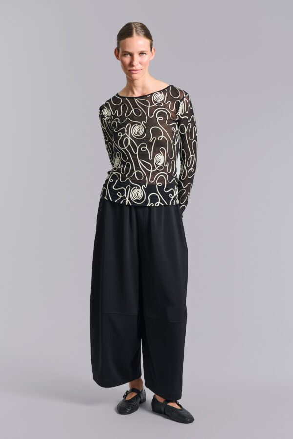 14936 Mesh T-Shirt Twirl Mesh Black/Ivory - Afbeelding 3