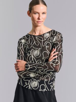 14936 Mesh T-Shirt Twirl Mesh Black/Ivory