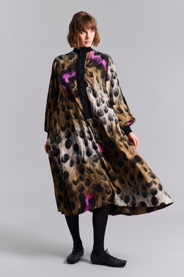 14958 FSC Dress with rib detail Haru eye of the tiger