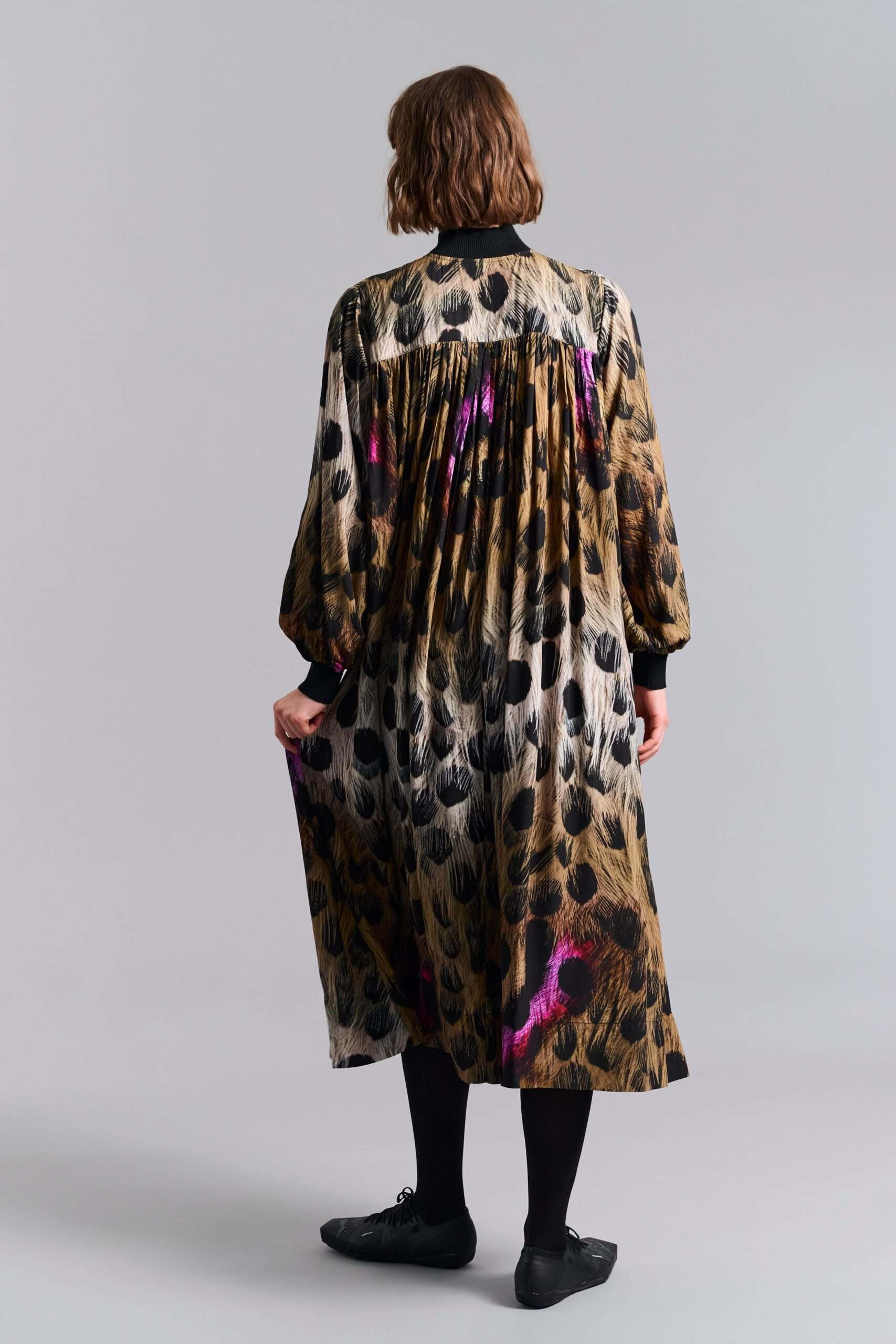 14958 FSC Dress with rib detail Haru eye of the tiger - Afbeelding 3