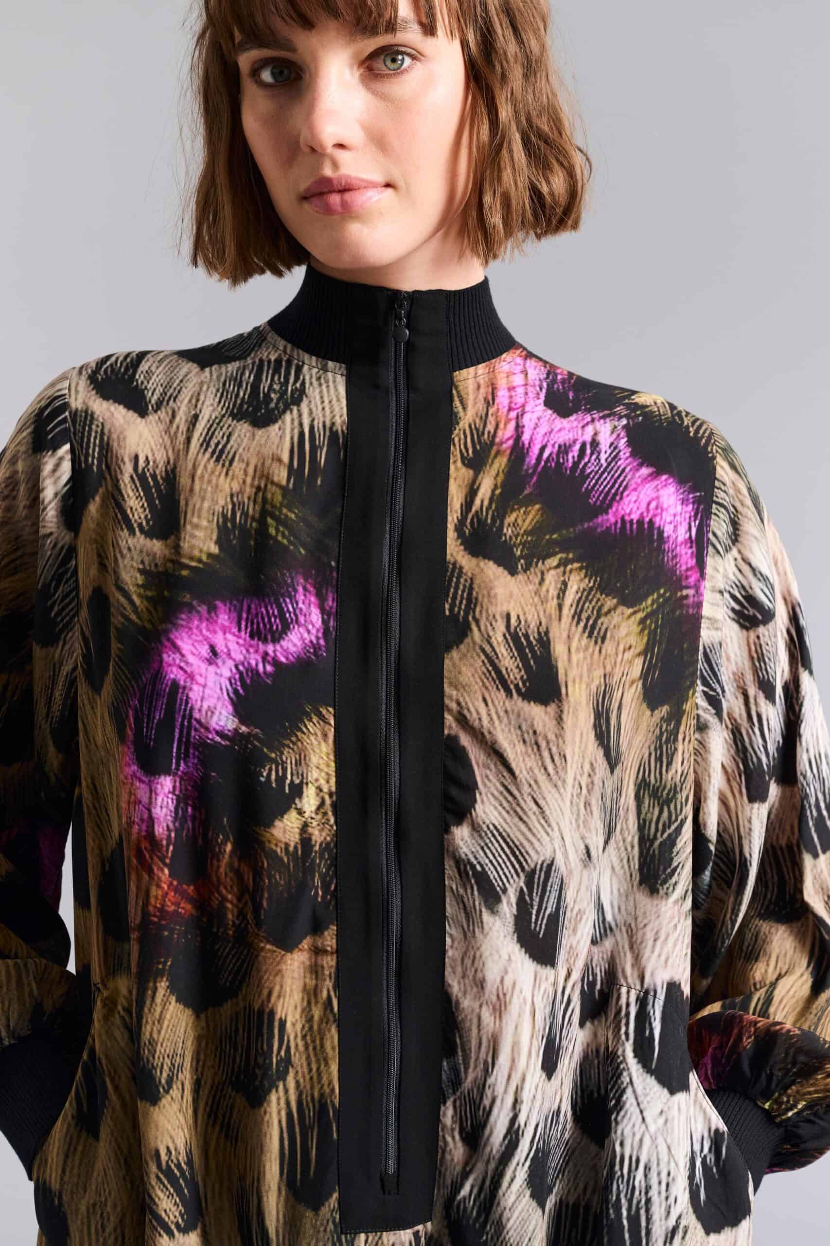 14958 FSC Dress with rib detail Haru eye of the tiger - Afbeelding 4
