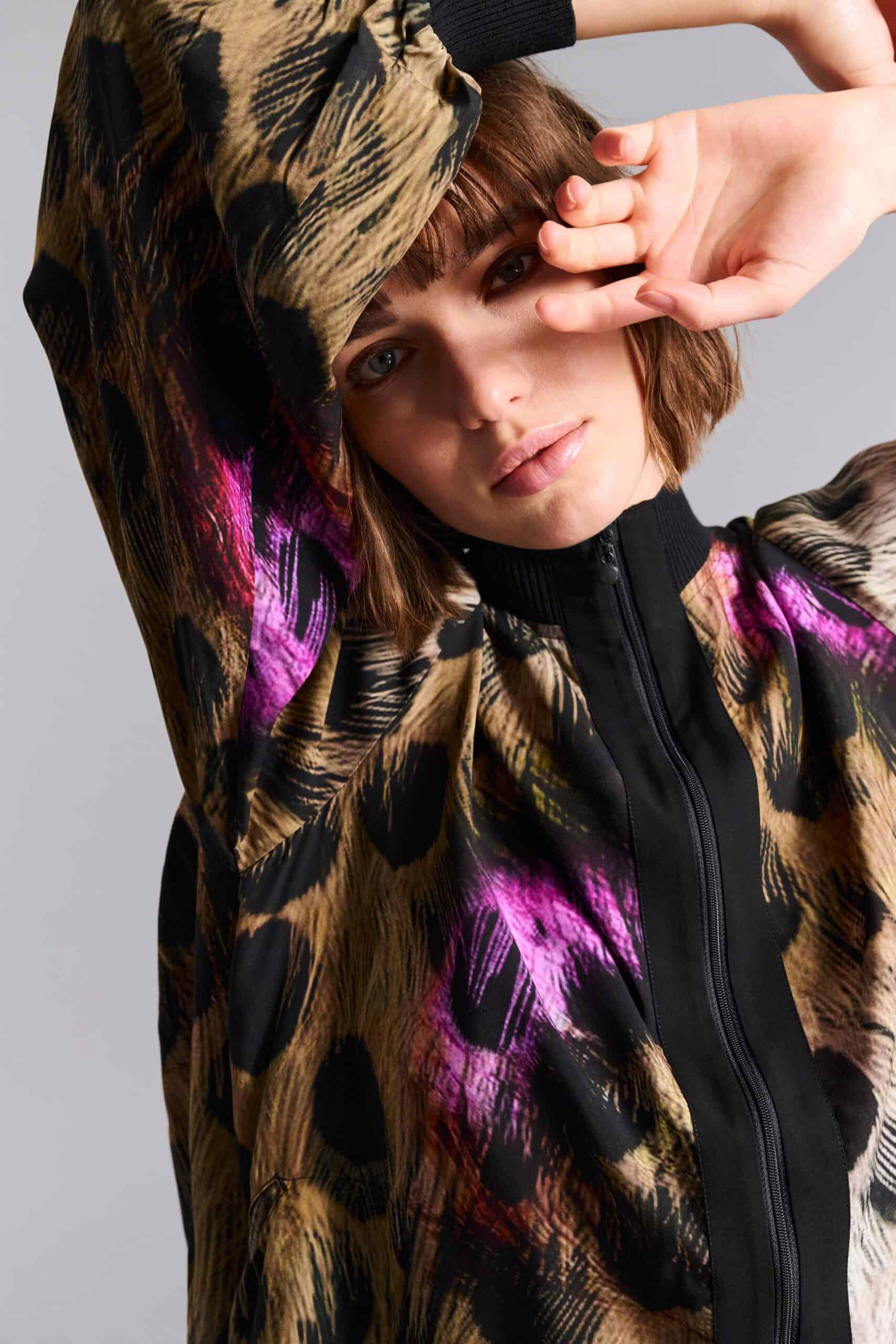 14958 FSC Dress with rib detail Haru eye of the tiger - Afbeelding 5