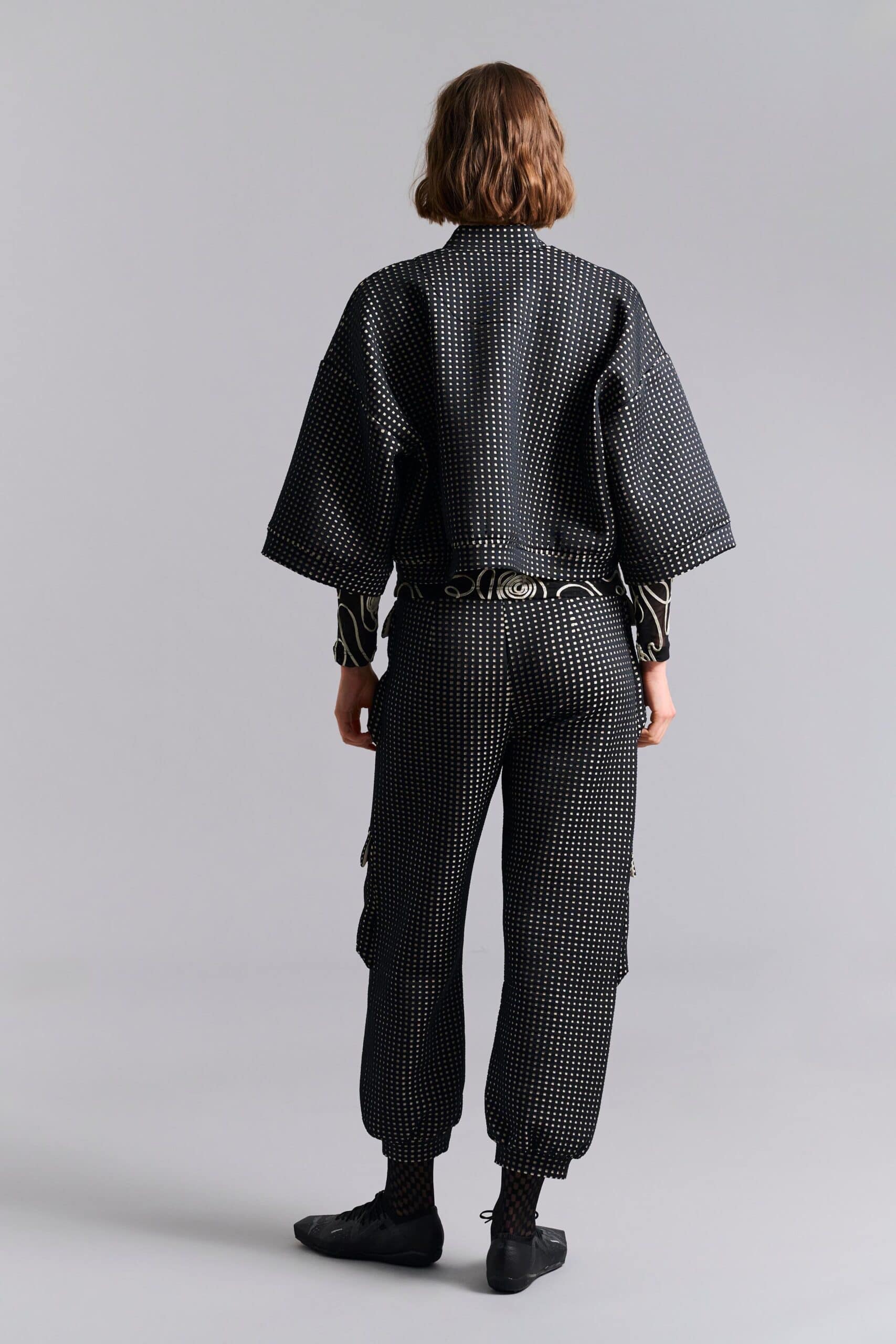 14968 Bomber Jacket Scuba Tiles Black/Ivory - Afbeelding 4
