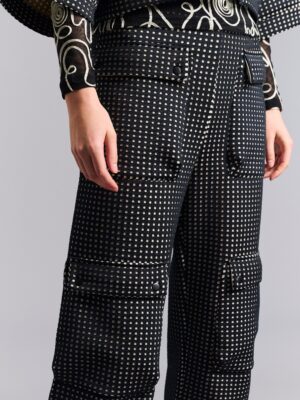 14967 Pocket Pants Scuba Pants Black/Ivory