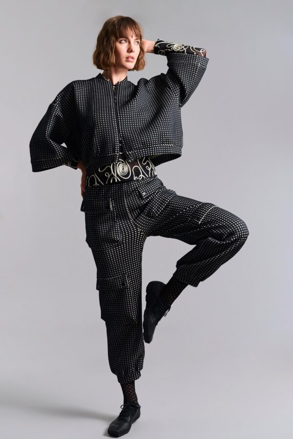 14968 Bomber Jacket Scuba Tiles Black/Ivory - Afbeelding 2