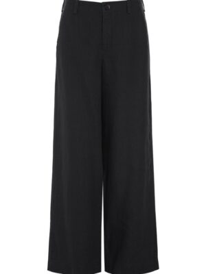 Lazy Linen Straight Pants Black 14987-0039