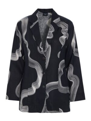 Hikazu Jacket With Lapel Collar Waves14990-9393