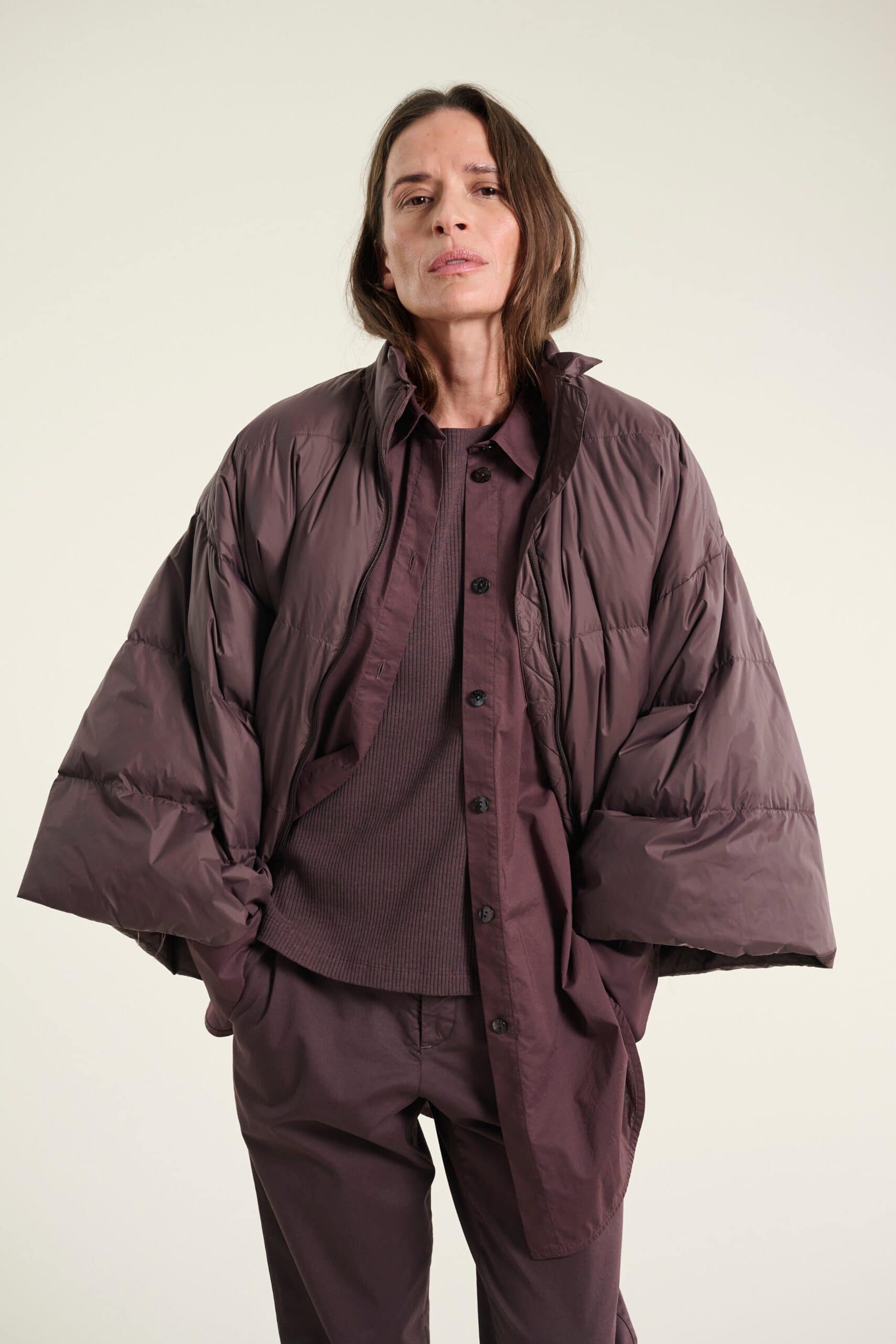 Feather Down Jacket With Collar Raisin 15053-2158