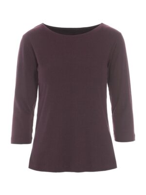 Naibu Rib 3/4 Sleeve Blouse Raisin 15070-2158