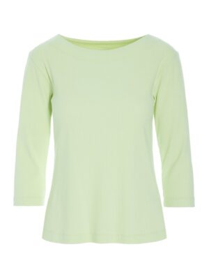Naibu Rib 3/4 Sleeve Blouse Lime Cream 15070-7110