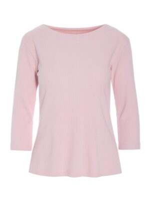 Naibu Rib 3/4 Sleeve Blouse Chalk Pink 15070-8066