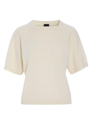 Kumo Cashmere Short Sleeved Blouse Vanilla 15090-1151