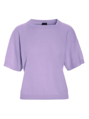 Kumo Cashmere Short Sleeved Blouse Soft Lavender 15090-8067