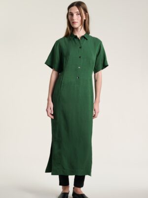 Kumamoto Fitted Dress Deep Grass Green 15097-7111