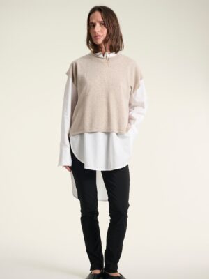 Kumo Cashmere Sleeveless Blouse Vanilla 15092-1151