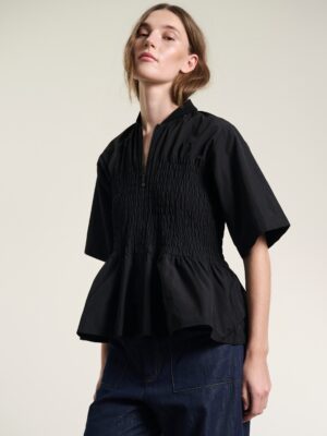 Fukkura Smock Blouse Black 15109-0039